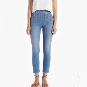 Mothers High-Rise Zipper Closure Straight Leg Jeans